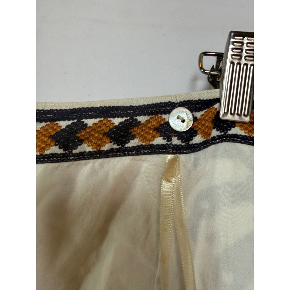 Farm Rio Cream Flower Fan Tapestry Printed Linen Wrap Midi Skirt Small Cream - Picture 4 of 7